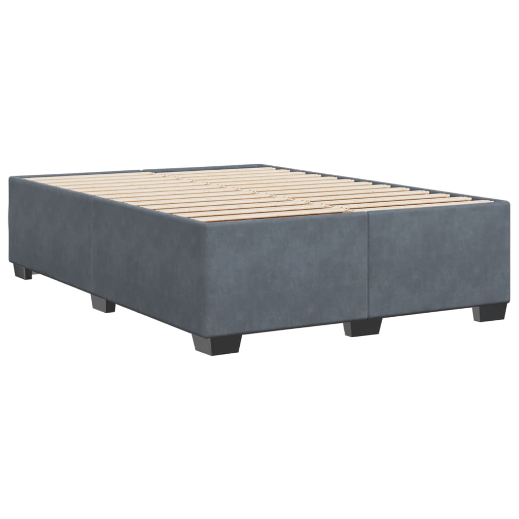 Estrutura de cama sem colchão 140x190 cm veludo cinzento-escuro