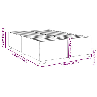 Estrutura de cama sem colchão 140x190 cm veludo cinzento-escuro