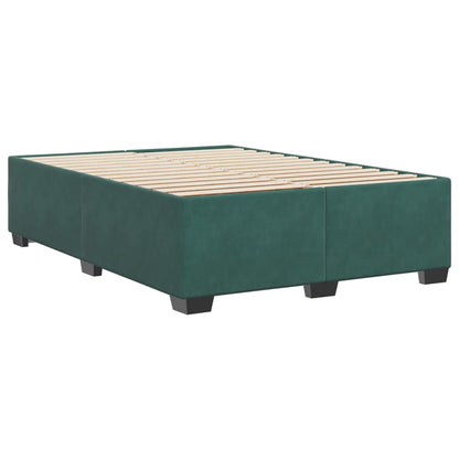 Estrutura de cama sem colchão 140x190 cm veludo verde-escuro