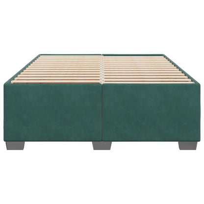 Estrutura de cama sem colchão 140x190 cm veludo verde-escuro