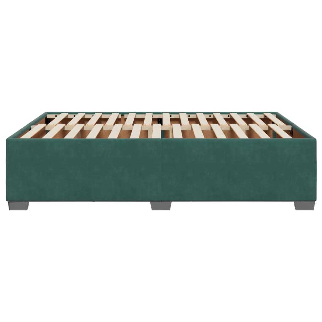 Estrutura de cama sem colchão 140x190 cm veludo verde-escuro