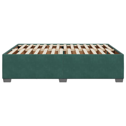 Estrutura de cama sem colchão 140x190 cm veludo verde-escuro