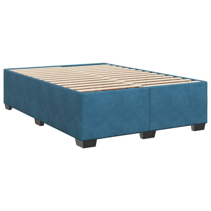 Estrutura de cama 140x190 cm veludo azul