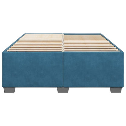 Estrutura de cama 140x190 cm veludo azul