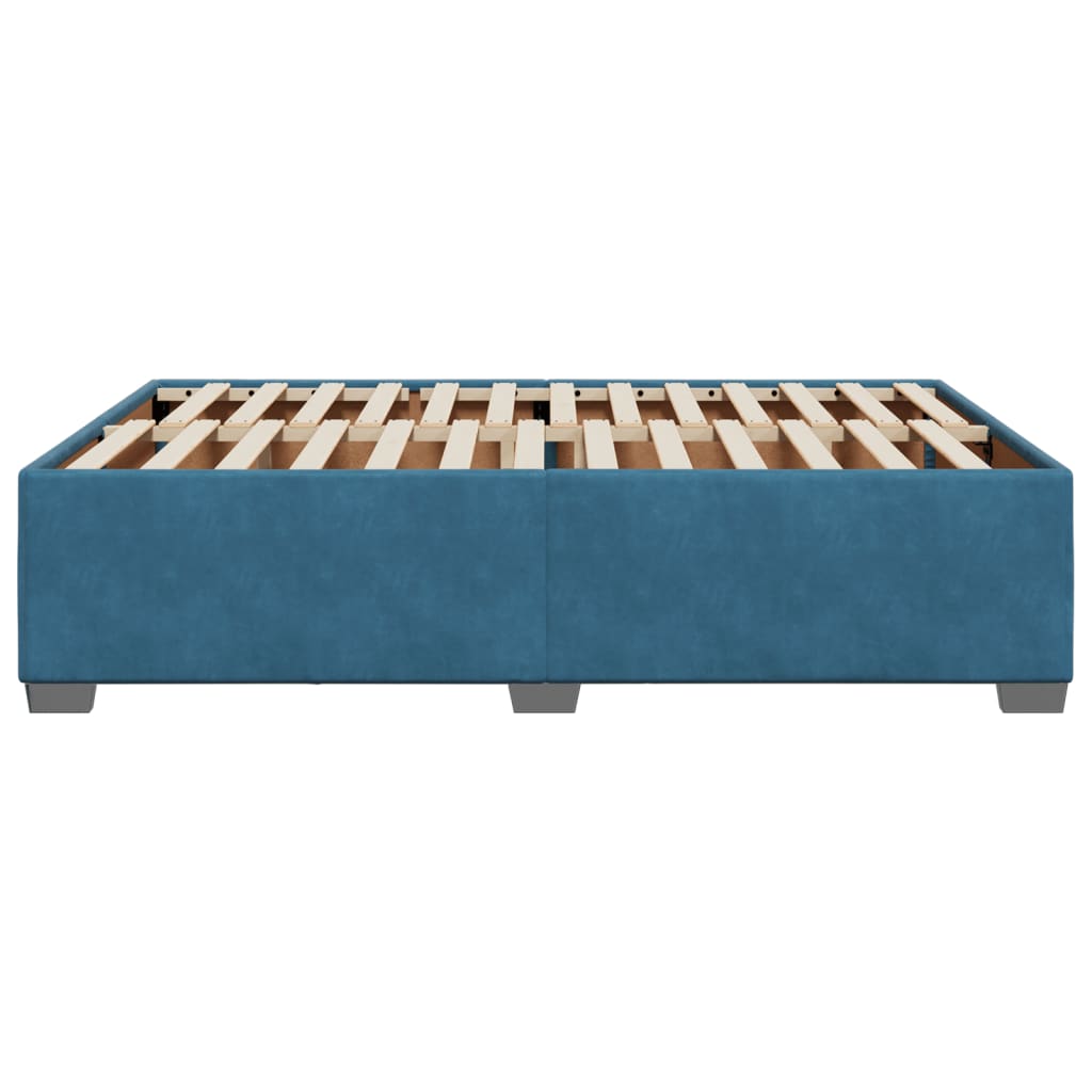 Estrutura de cama 140x190 cm veludo azul