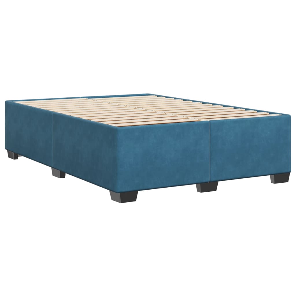 Estrutura de cama 140x190 cm veludo azul