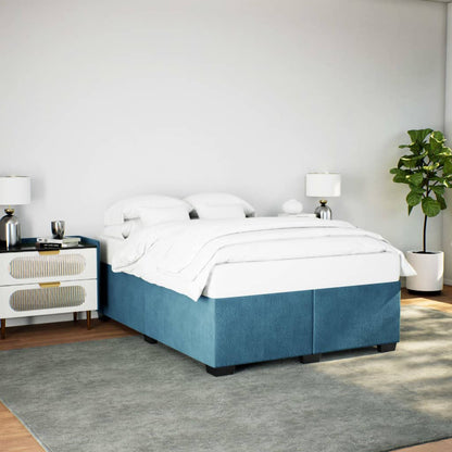 Estrutura de cama 140x190 cm veludo azul