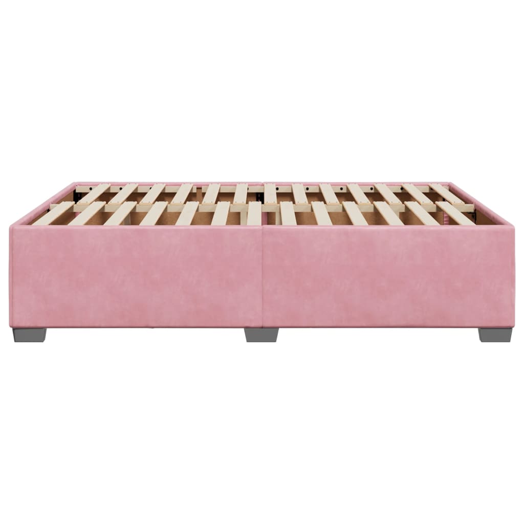 Estrutura de cama 140x190 cm veludo rosa