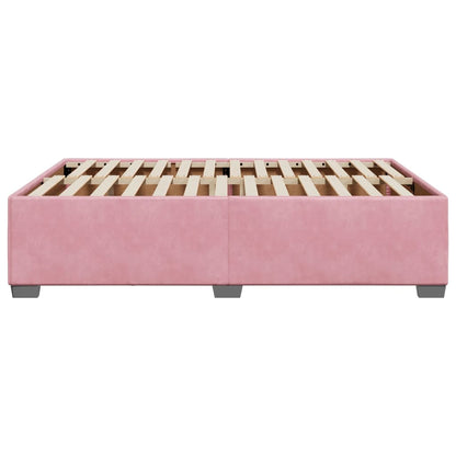 Estrutura de cama 140x190 cm veludo rosa