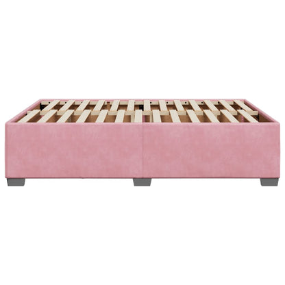 Estrutura de cama 160x200 cm veludo rosa