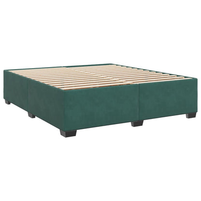 Estrutura de cama sem colchão 180x200 cm veludo verde-escuro