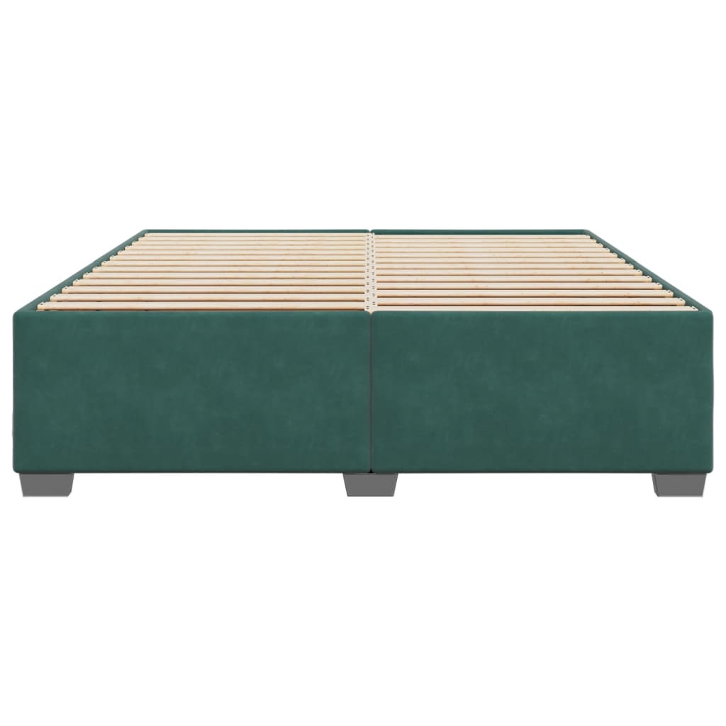 Estrutura de cama sem colchão 180x200 cm veludo verde-escuro