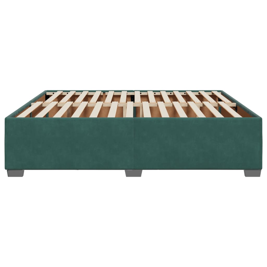 Estrutura de cama sem colchão 180x200 cm veludo verde-escuro