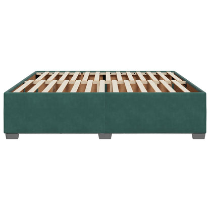 Estrutura de cama sem colchão 180x200 cm veludo verde-escuro