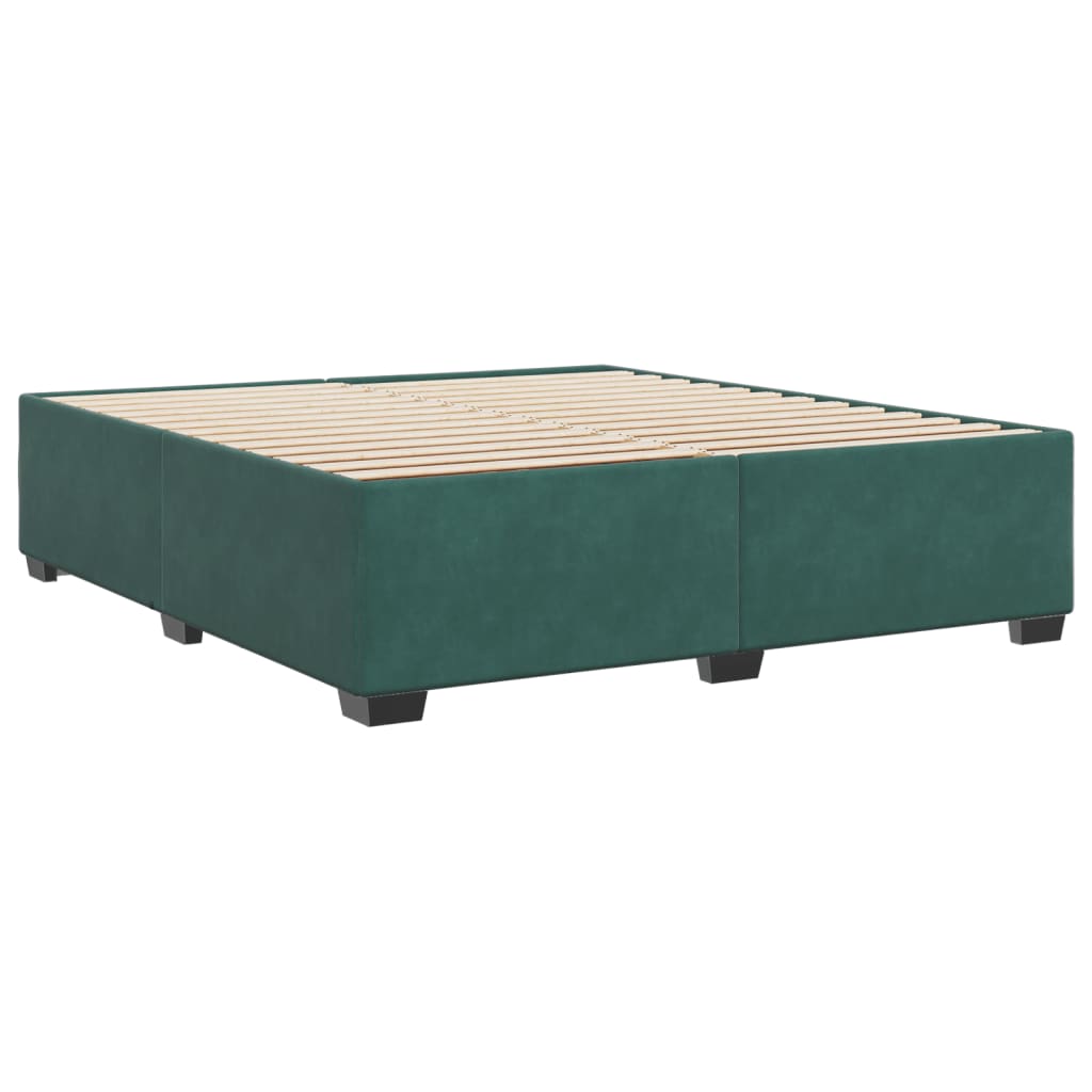 Estrutura de cama sem colchão 180x200 cm veludo verde-escuro