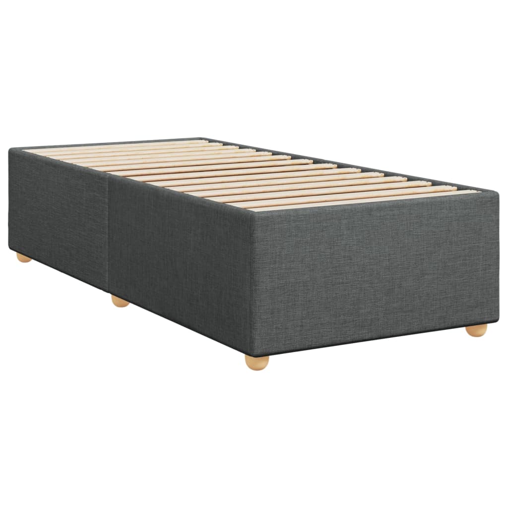 Estrutura de cama sem colchão 90x190 cm tecido cinzento-escuro