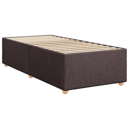 Estrutura de cama sem colchão 90x190 cm tecido castanho-escuro