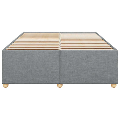 Estrutura de cama sem colchão 140x190 cm tecido cinzento-claro