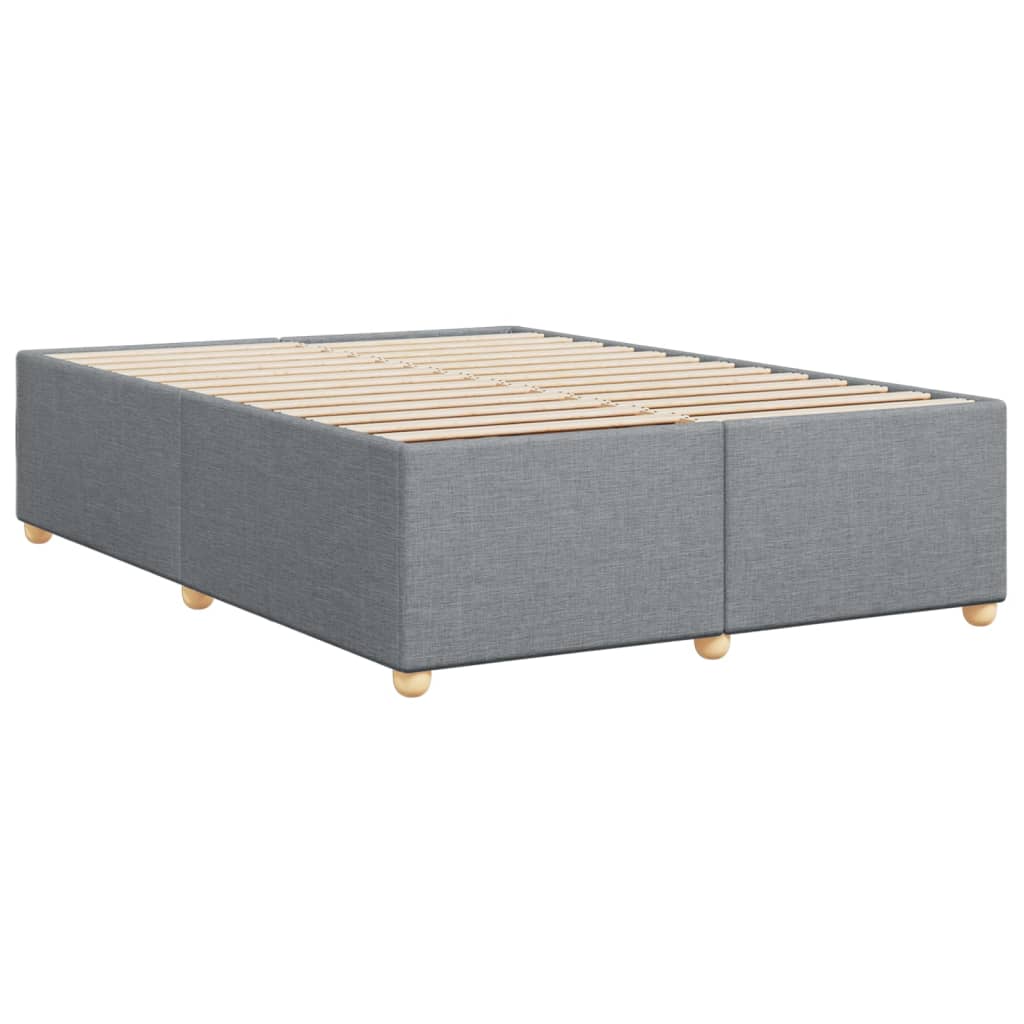 Estrutura de cama sem colchão 140x190 cm tecido cinzento-claro