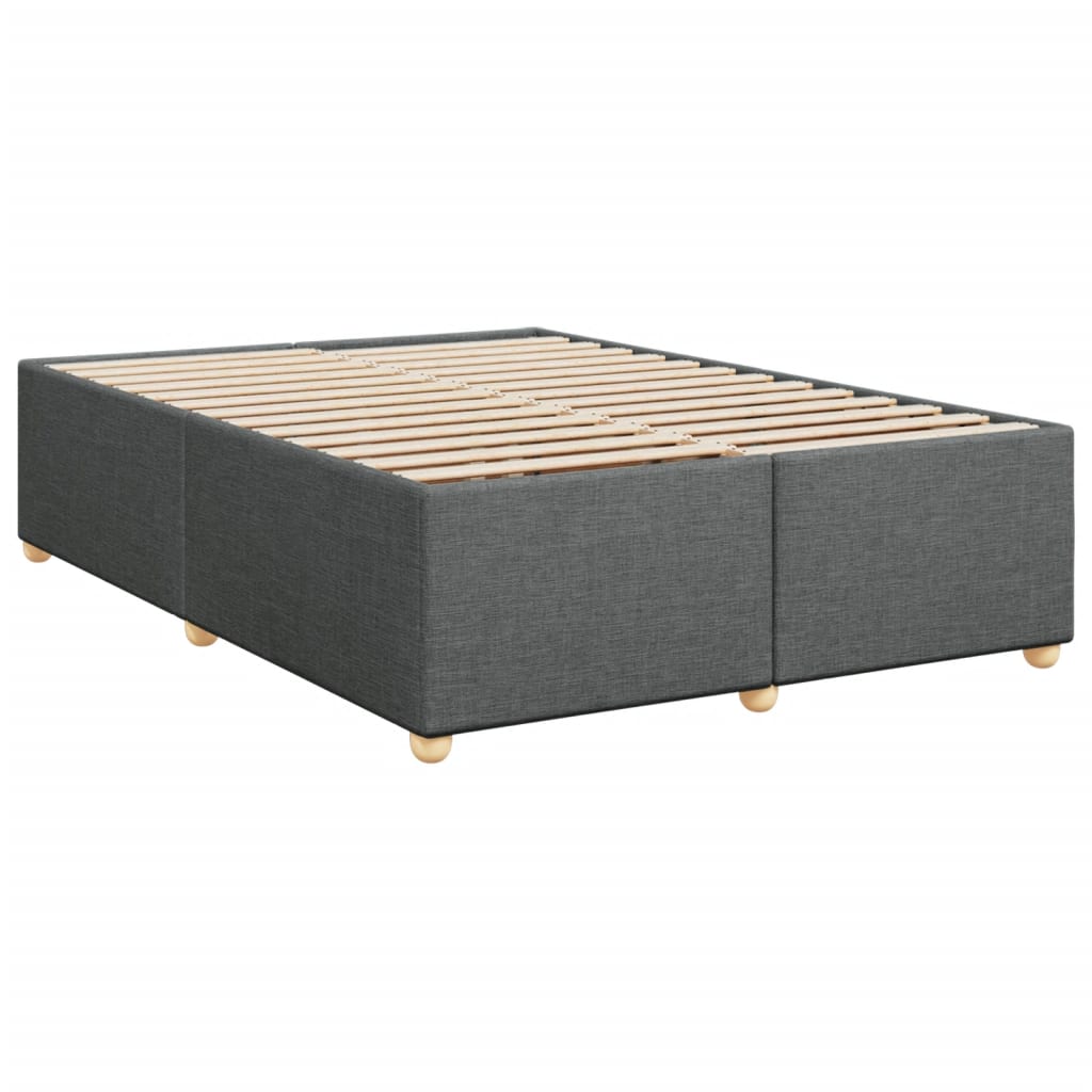 Estrutura de cama sem colchão 140x190 cm tecido cinzento-escuro