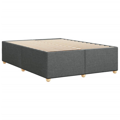 Estrutura de cama sem colchão 140x190 cm tecido cinzento-escuro