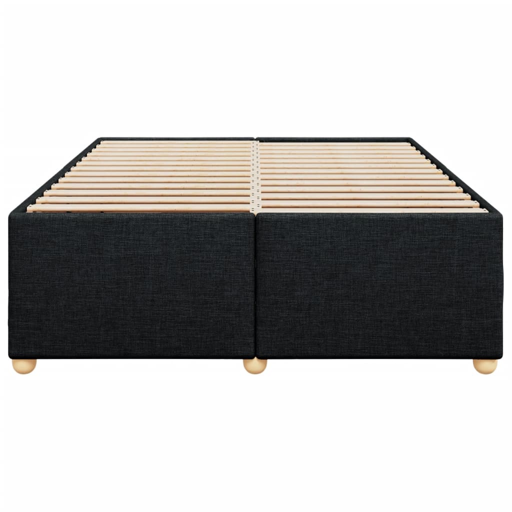 Estrutura de cama sem colchão 140x190 cm tecido preto