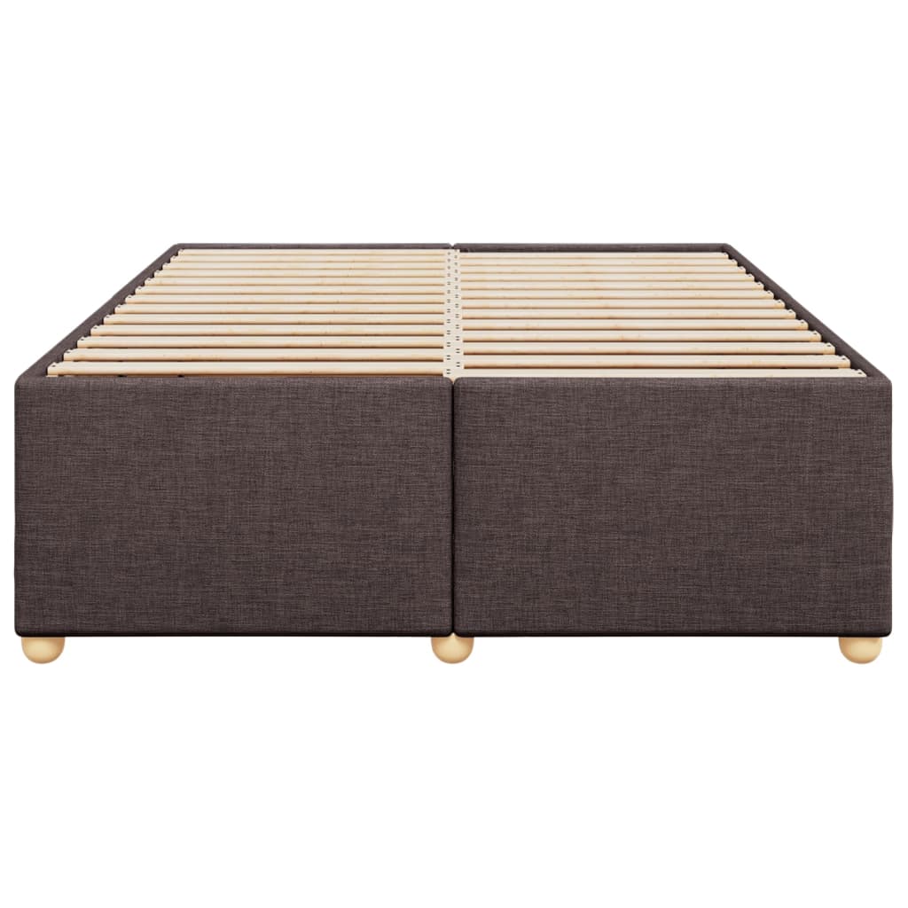 Estrutura de cama sem colchão 140x190 cm tecido castanho-escuro