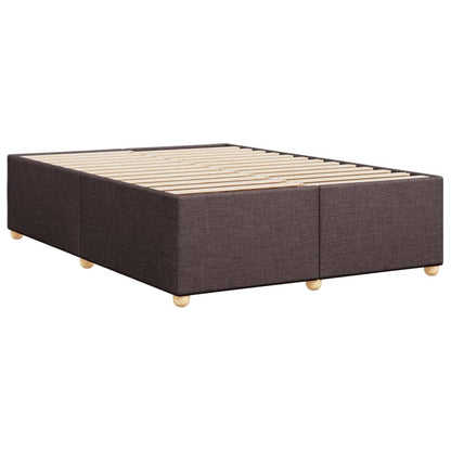 Estrutura de cama sem colchão 140x190 cm tecido castanho-escuro