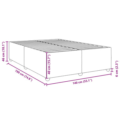 Estrutura de cama sem colchão 140x190 cm tecido castanho-escuro