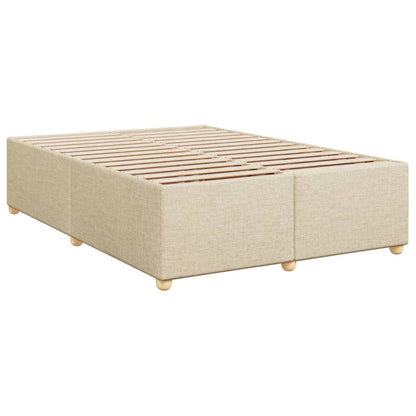 Estrutura de cama sem colchão 140x190 cm tecido cor creme