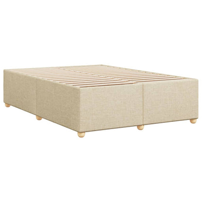 Estrutura de cama sem colchão 140x190 cm tecido cor creme