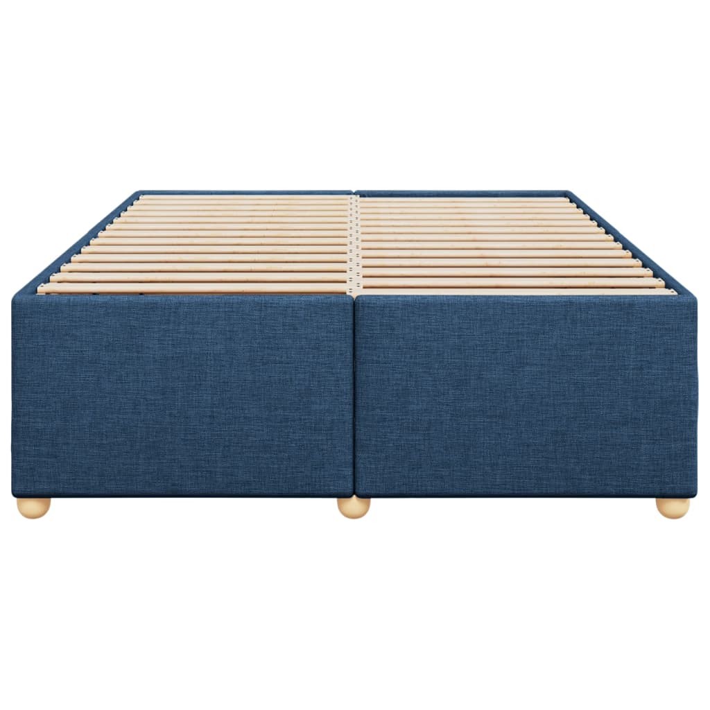 Estrutura de cama sem colchão 140x190 cm tecido azul