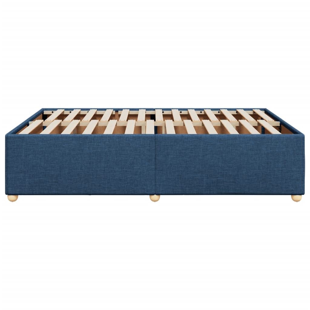 Estrutura de cama sem colchão 140x190 cm tecido azul