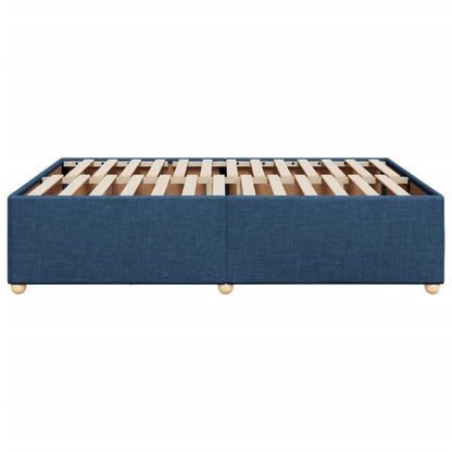 Estrutura de cama sem colchão 140x190 cm tecido azul