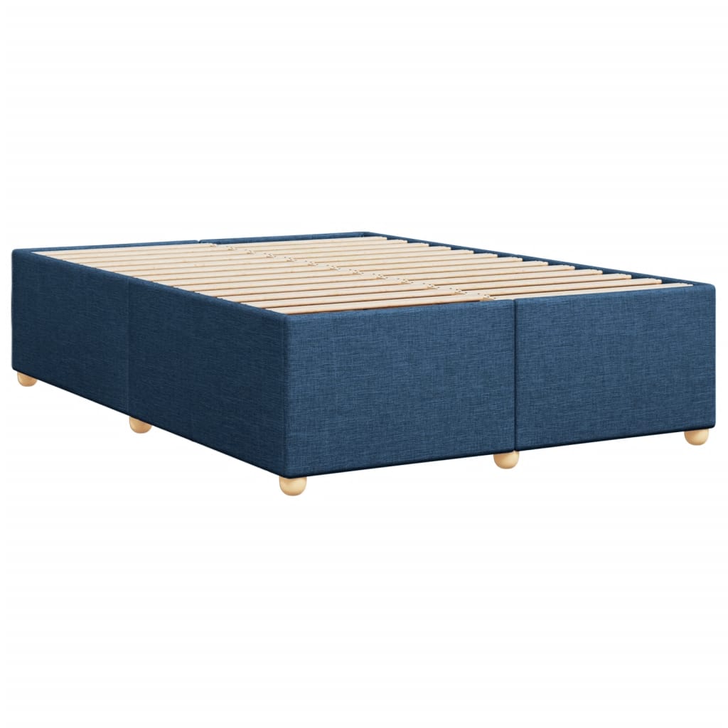 Estrutura de cama sem colchão 140x190 cm tecido azul