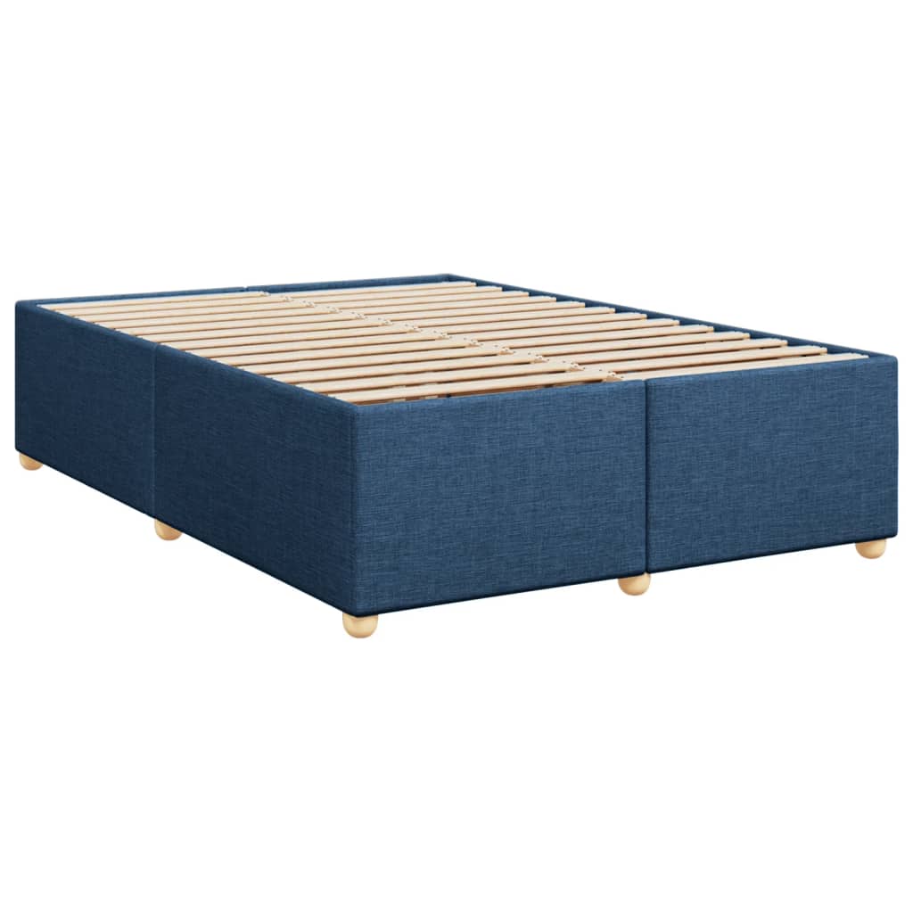 Estrutura de cama sem colchão 140x200 cm tecido azul