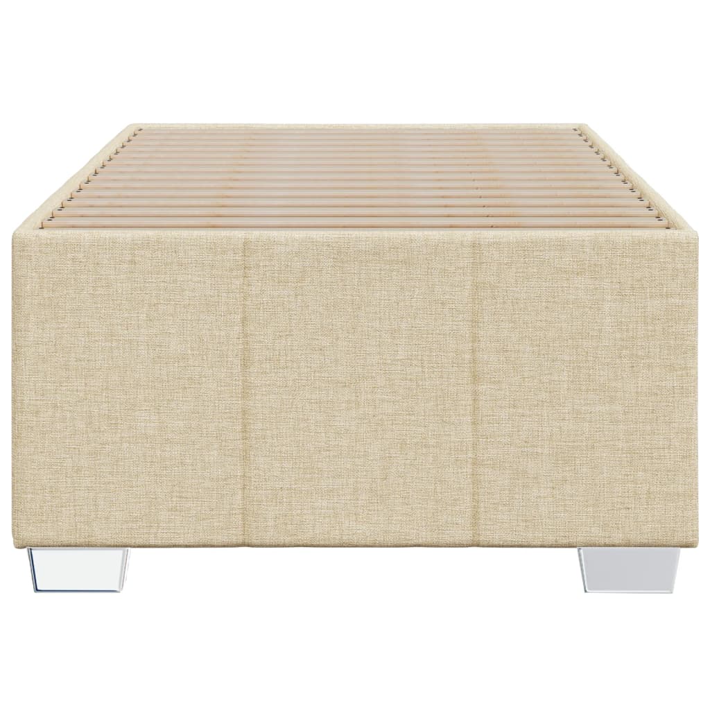 Estrutura de cama sem colchão 90x190 cm tecido creme