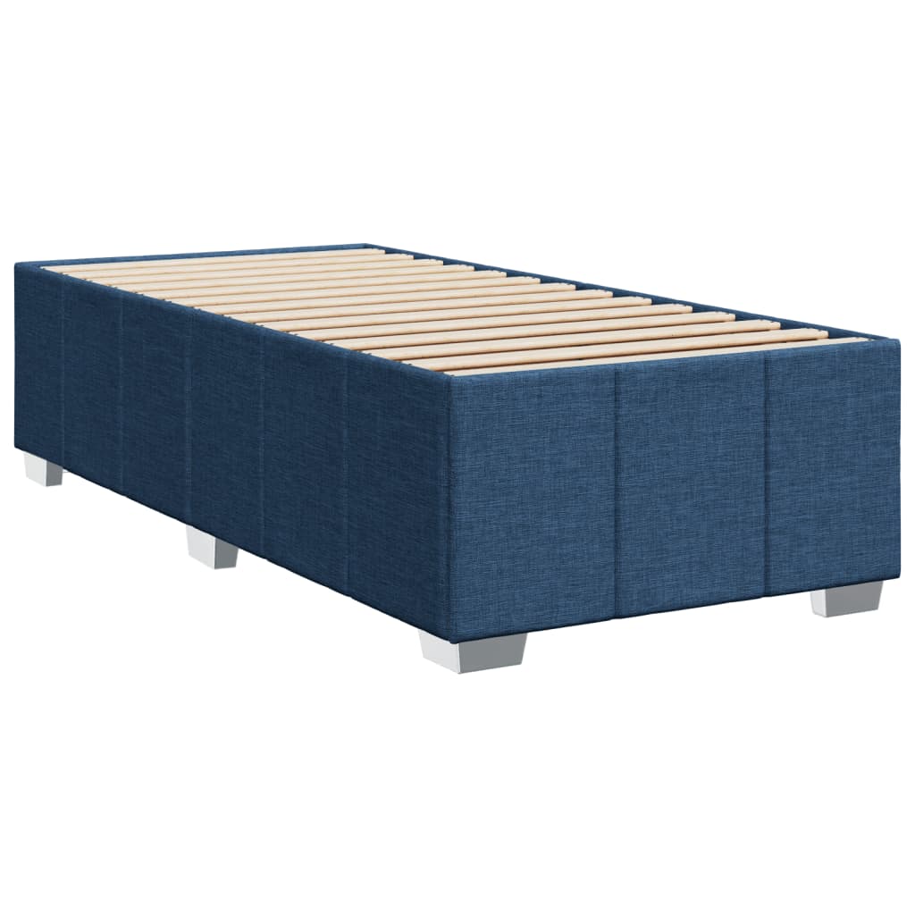 Estrutura de cama sem colchão 90x190 cm tecido azul