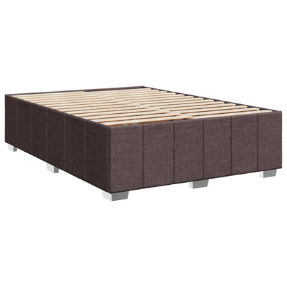 Estrutura de cama sem colchão 140x190 cm tecido castanho-escuro