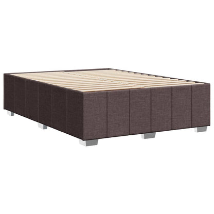 Estrutura de cama sem colchão 140x190 cm tecido castanho-escuro