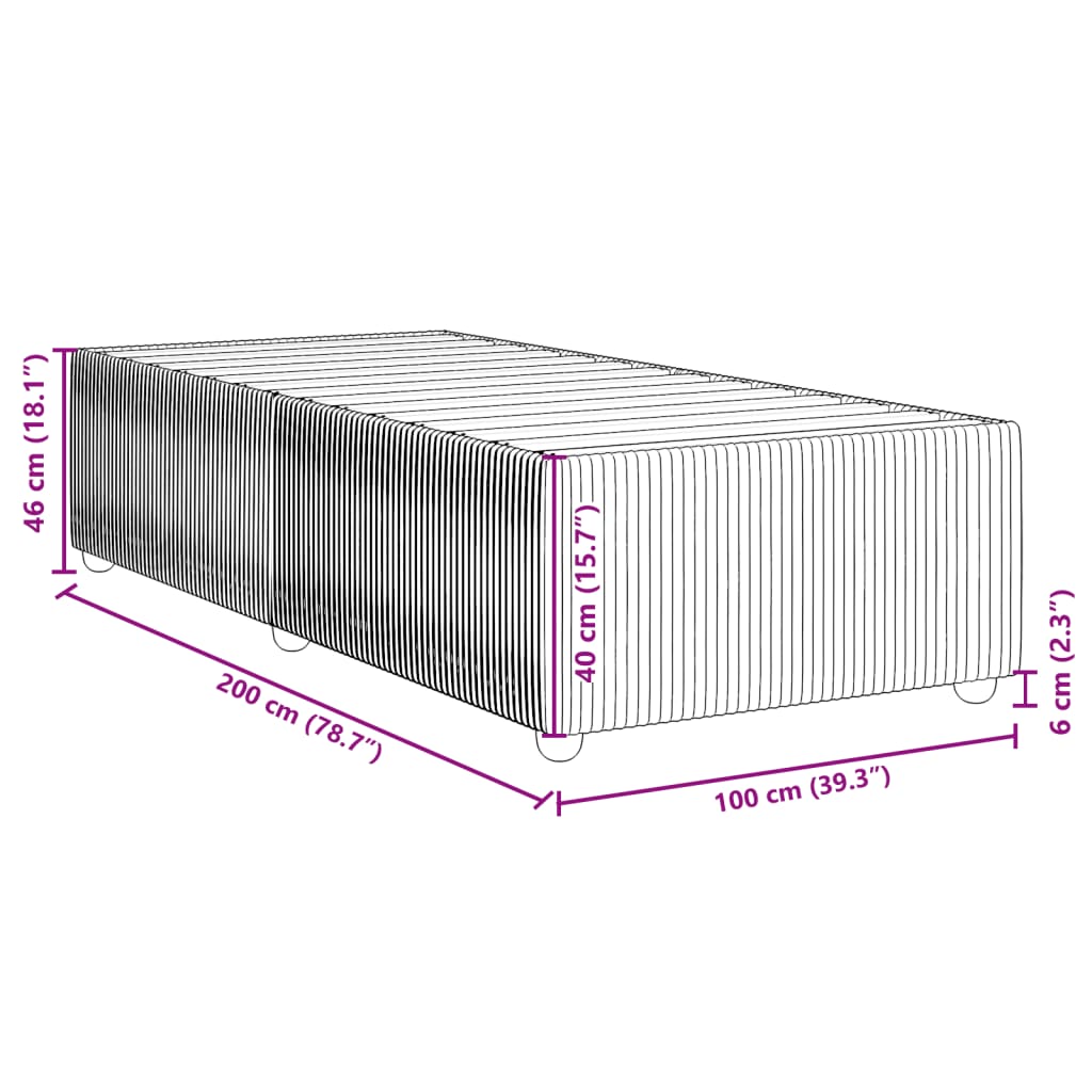 Estrutura cama sem colchão 100x200 cm tecido cinza-acastanhado