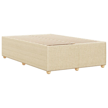 Estrutura de cama sem colchão 120x190 cm tecido creme