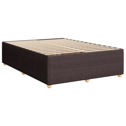 Estrutura de cama sem colchão 140x190 cm tecido castanho-escuro