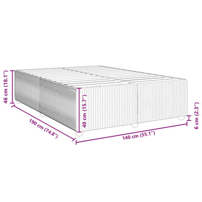 Estrutura de cama sem colchão 140x190 cm tecido castanho-escuro