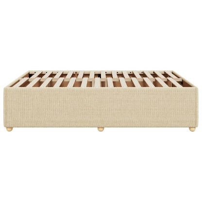 Estrutura de cama sem colchão 140x190 cm tecido cor creme