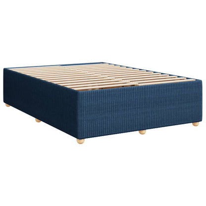 Estrutura de cama sem colchão 140x190 cm tecido azul