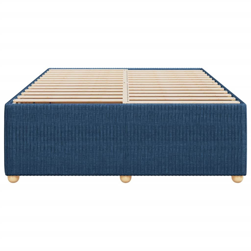 Estrutura de cama sem colchão 140x190 cm tecido azul