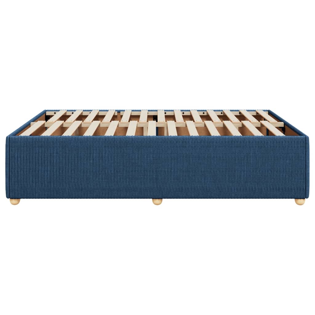 Estrutura de cama sem colchão 140x190 cm tecido azul