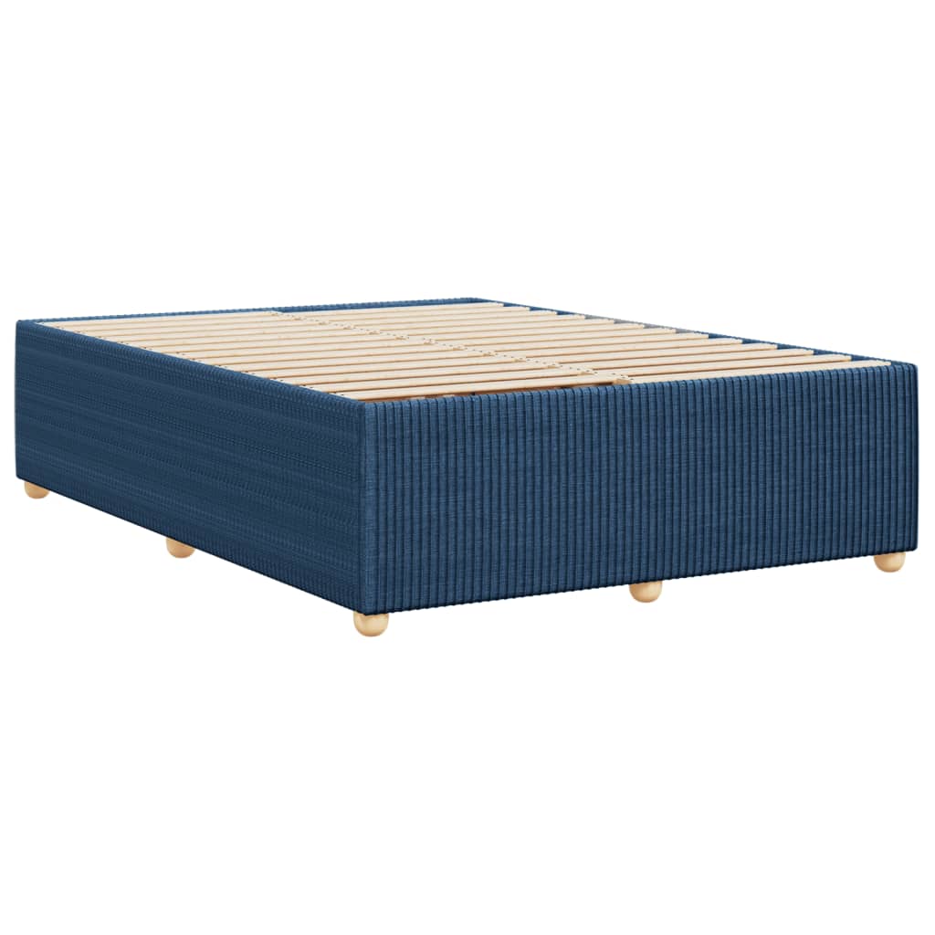 Estrutura de cama sem colchão 140x190 cm tecido azul