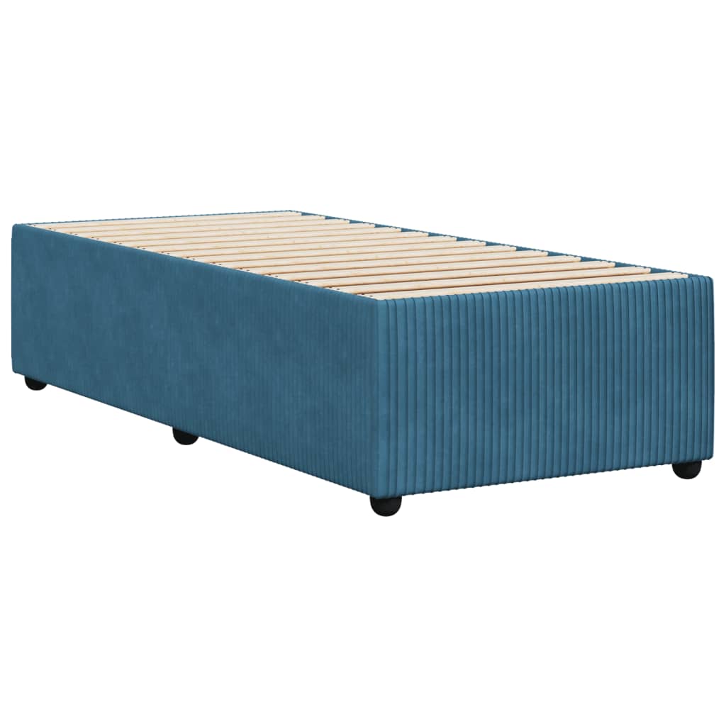 Estrutura de cama 90x200 cm veludo azul